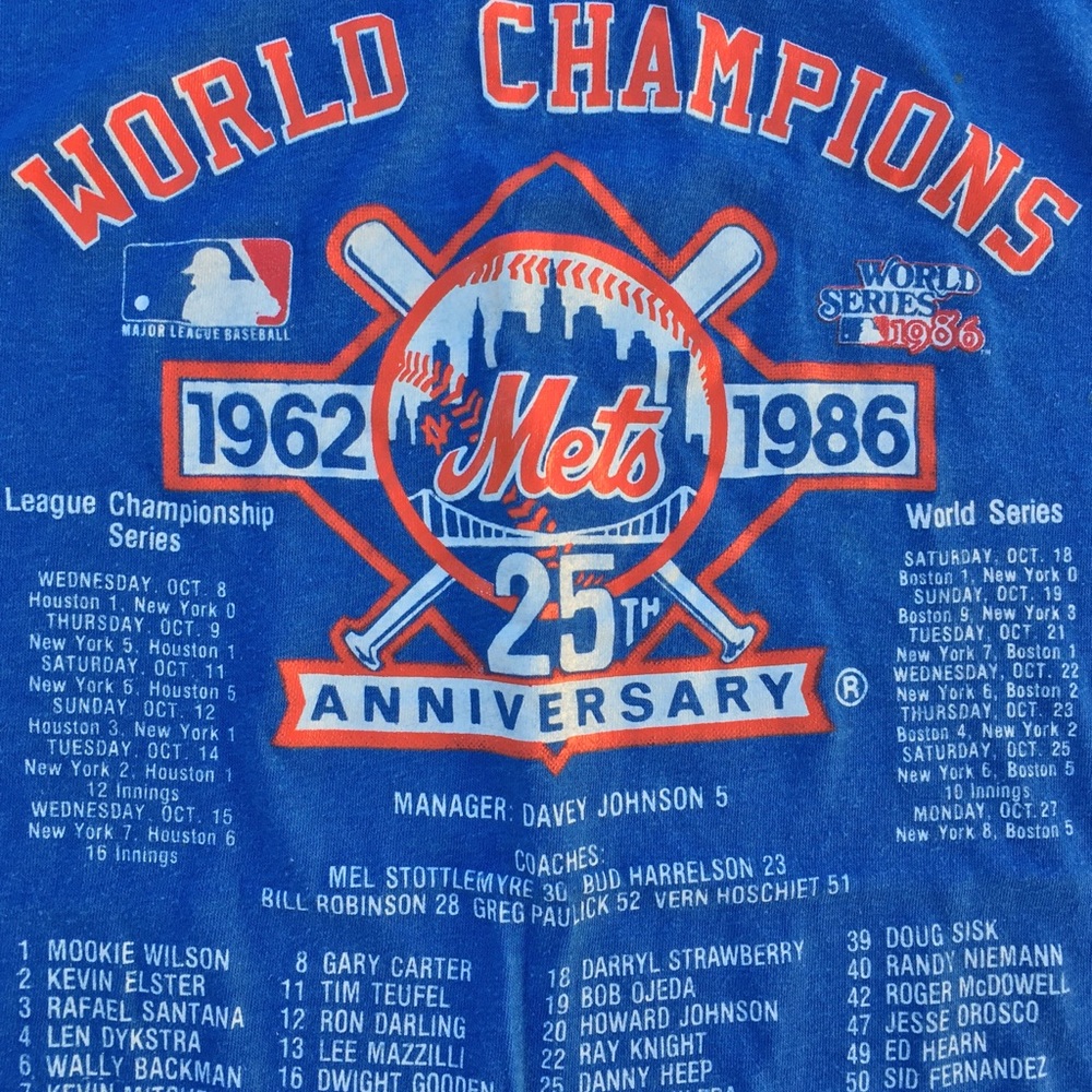 Vtg 1986 NY Mets WORLD CHAMPIONS 25th Anniversary